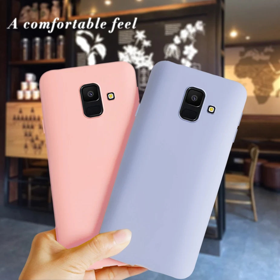 Full Cover For Samsung Galaxy A6 2018 Case A600 SM-A600F Candy Soft TPU Phone Bag For Samsung A6 Plus 2018 Cover A605 A605F Case