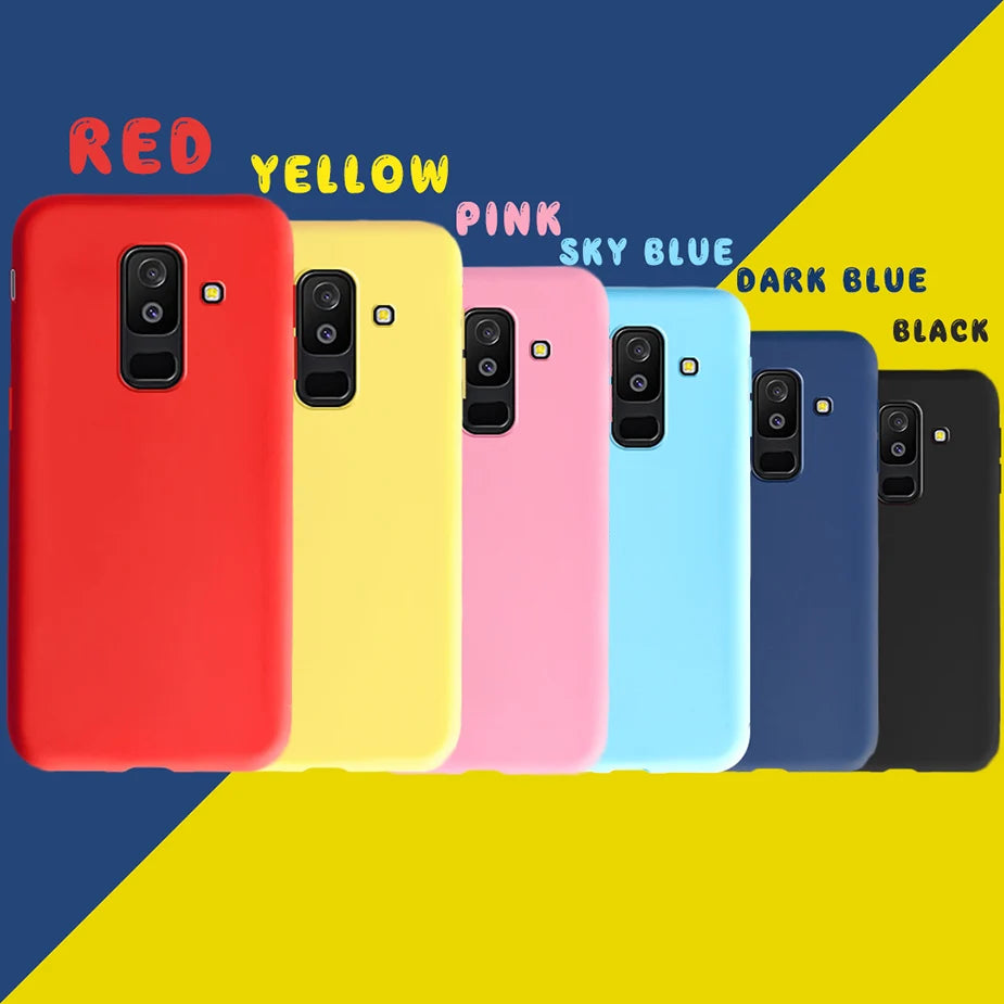 Full Cover For Samsung Galaxy A6 2018 Case A600 SM-A600F Candy Soft TPU Phone Bag For Samsung A6 Plus 2018 Cover A605 A605F Case