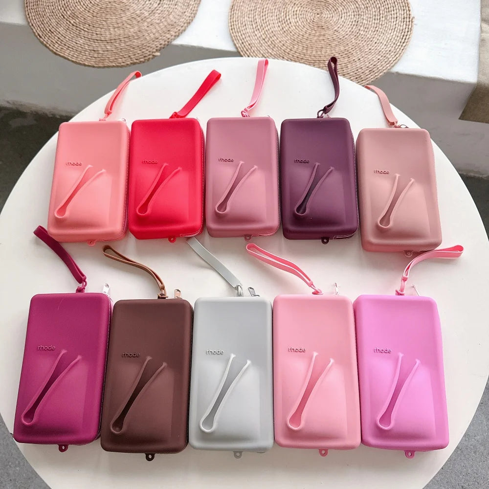 Rhode Crossbody Lanyard Cosmetic Bag Case Lipstick Phone Portable Organizer Wrist Strap For iPhone 16 15 14 13 12 Pro Max Cover