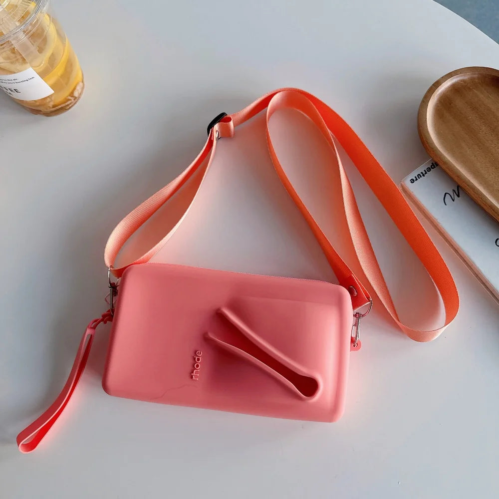 Rhode Crossbody Lanyard Cosmetic Bag Case Lipstick Phone Portable Organizer Wrist Strap For iPhone 16 15 14 13 12 Pro Max Cover