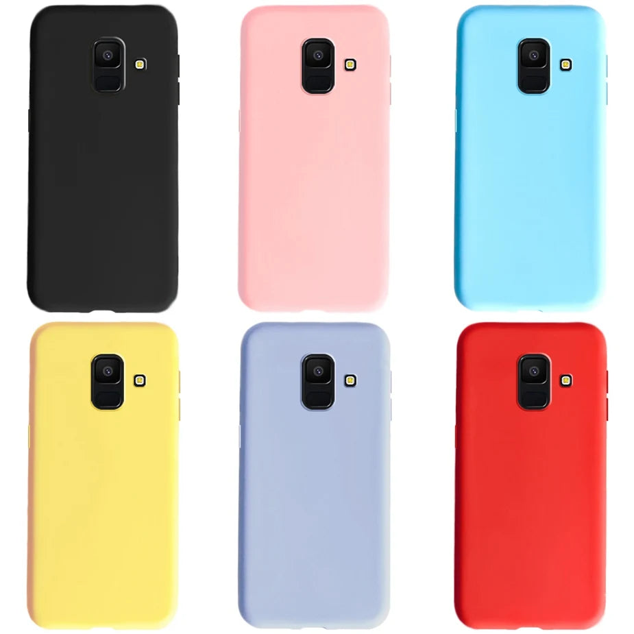 Full Cover For Samsung Galaxy A6 2018 Case A600 SM-A600F Candy Soft TPU Phone Bag For Samsung A6 Plus 2018 Cover A605 A605F Case
