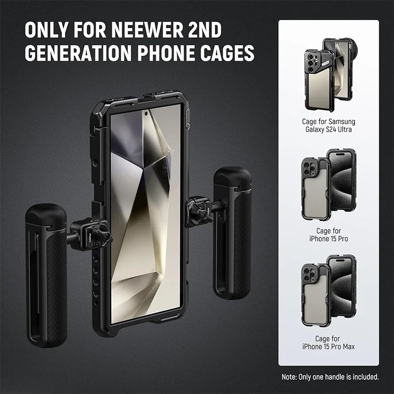 NEEWER Quick Release Side Handle Grip for 2 Gen Phone Cages PA045B PA045S PA005E for iPhone 15 Pro Max/15 Pro Samsung S24 Ultra