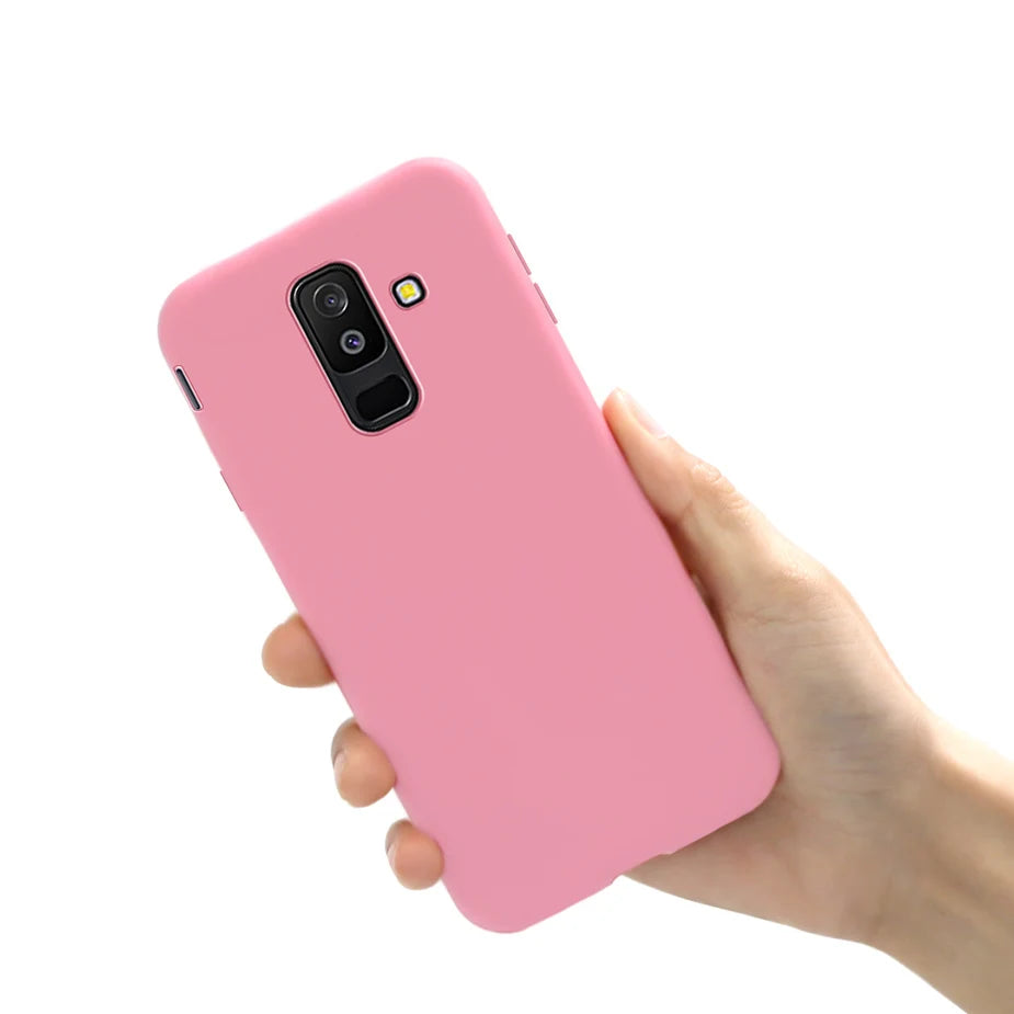 Full Cover For Samsung Galaxy A6 2018 Case A600 SM-A600F Candy Soft TPU Phone Bag For Samsung A6 Plus 2018 Cover A605 A605F Case