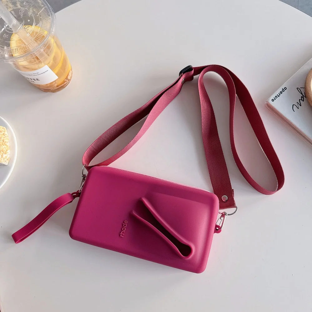 Rhode Crossbody Lanyard Cosmetic Bag Case Lipstick Phone Portable Organizer Wrist Strap For iPhone 16 15 14 13 12 Pro Max Cover