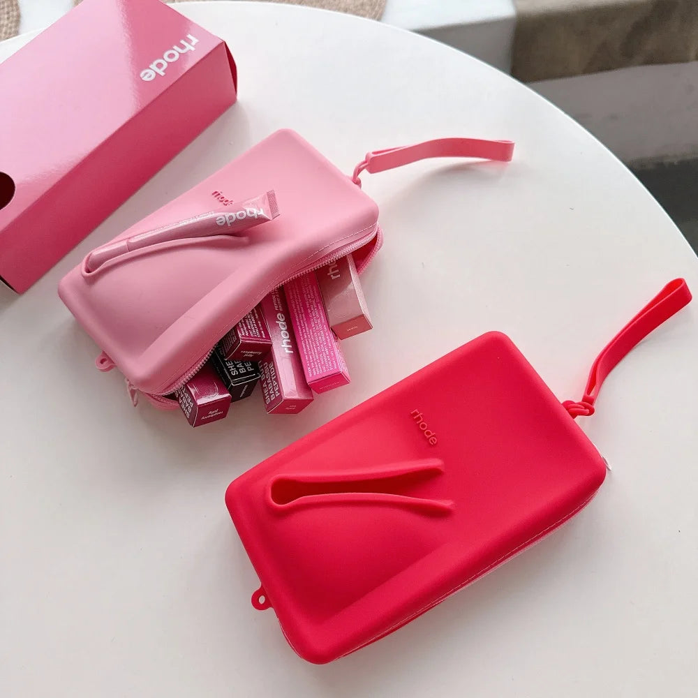 Rhode Crossbody Lanyard Cosmetic Bag Case Lipstick Phone Portable Organizer Wrist Strap For iPhone 16 15 14 13 12 Pro Max Cover