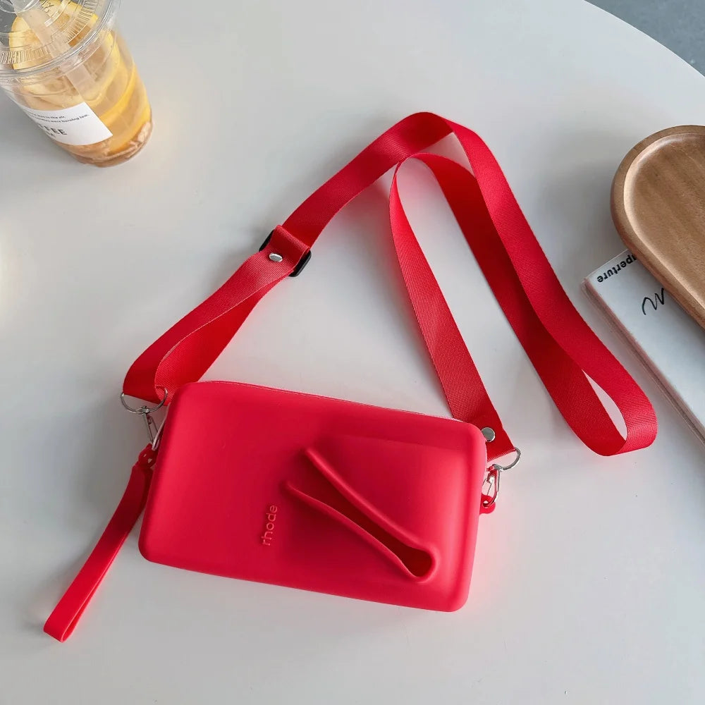 Rhode Crossbody Lanyard Cosmetic Bag Case Lipstick Phone Portable Organizer Wrist Strap For iPhone 16 15 14 13 12 Pro Max Cover