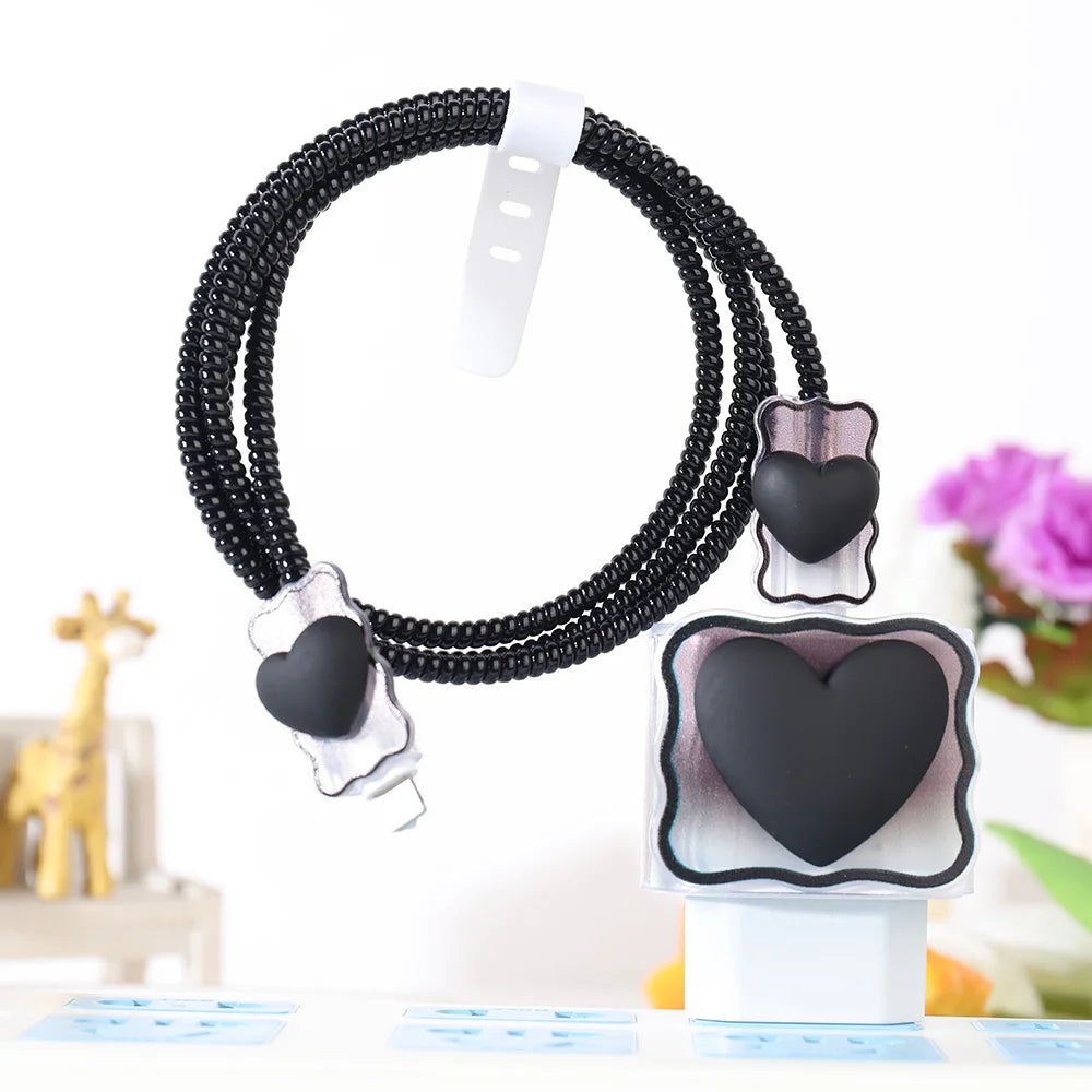 Flower Silicon Charger Case For iPhone 15 14 13 Pro Max 18 20w EU Charger Protective Cover Charger Head Sleeve Cable Protector
