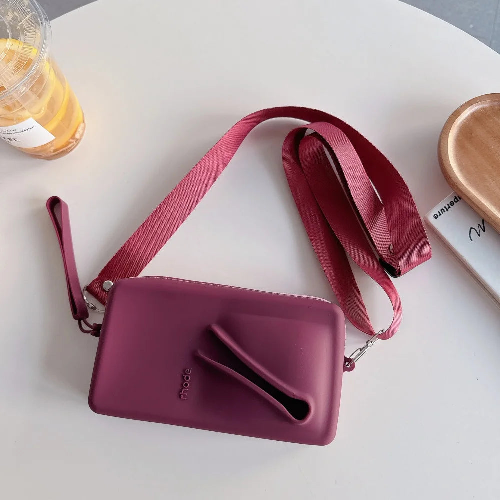 Rhode Crossbody Lanyard Cosmetic Bag Case Lipstick Phone Portable Organizer Wrist Strap For iPhone 16 15 14 13 12 Pro Max Cover