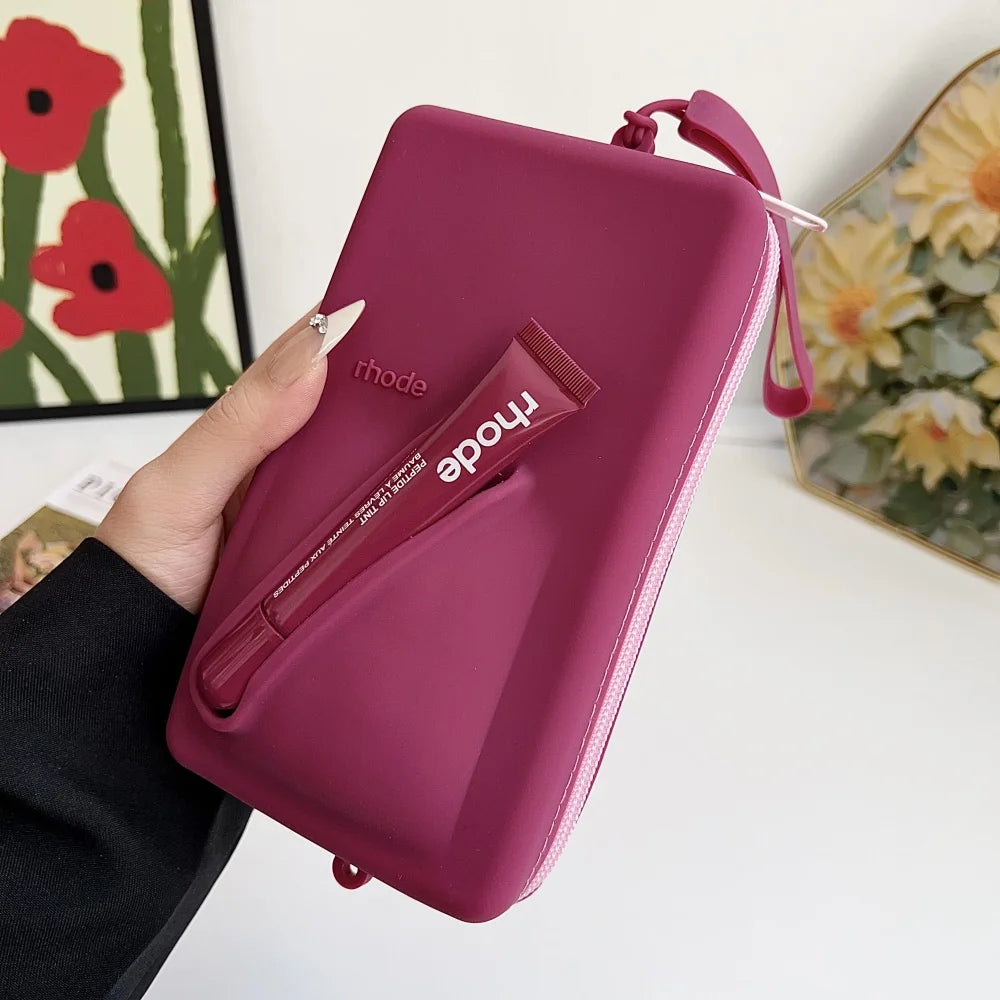 Rhode Crossbody Lanyard Cosmetic Bag Case Lipstick Phone Portable Organizer Wrist Strap For iPhone 16 15 14 13 12 Pro Max Cover