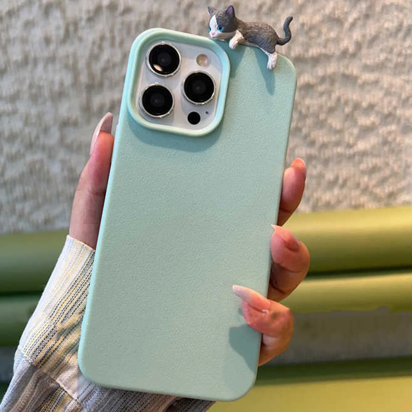 Cute And Adorable 3D Sleeping Cat And Dog Phone Case for iPhone 11 12 13 14 15 16 Pro Max + Plus Unique Anti-Fall Back Cover