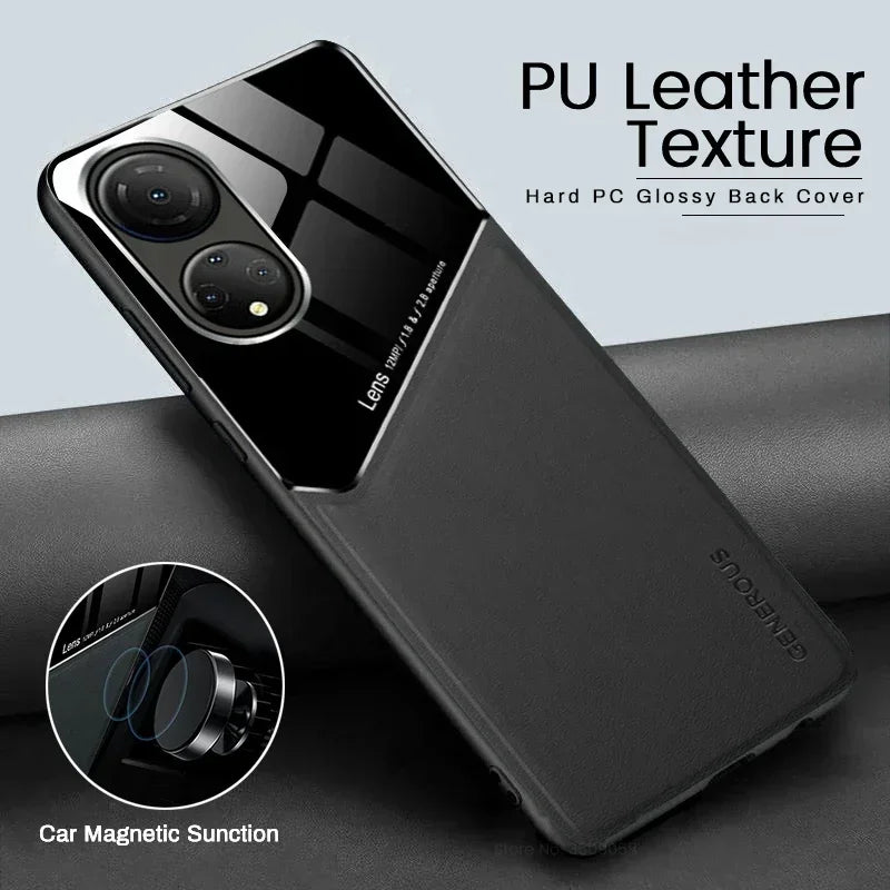 For PocoX5 Case Silicone PU Leather Car Magnetic Hard PC Cover for Xiaomi Poco X5 X4 X6 Pro 5G Mi Pocophone X3 PocoX6 Case