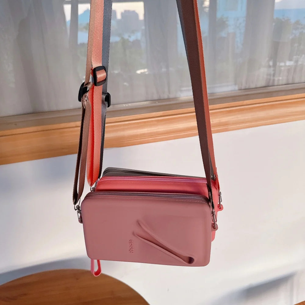 Rhode Crossbody Lanyard Cosmetic Bag Case Lipstick Phone Portable Organizer Wrist Strap For iPhone 16 15 14 13 12 Pro Max Cover