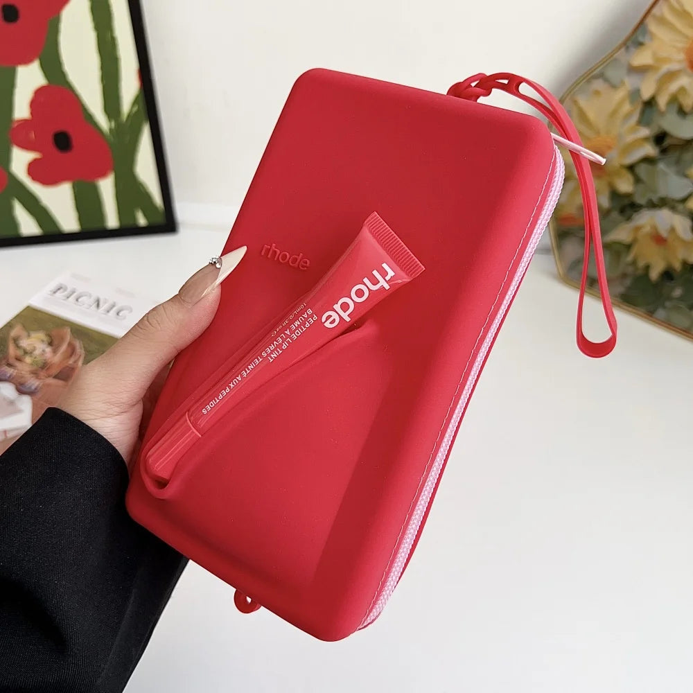 Rhode Crossbody Lanyard Cosmetic Bag Case Lipstick Phone Portable Organizer Wrist Strap For iPhone 16 15 14 13 12 Pro Max Cover
