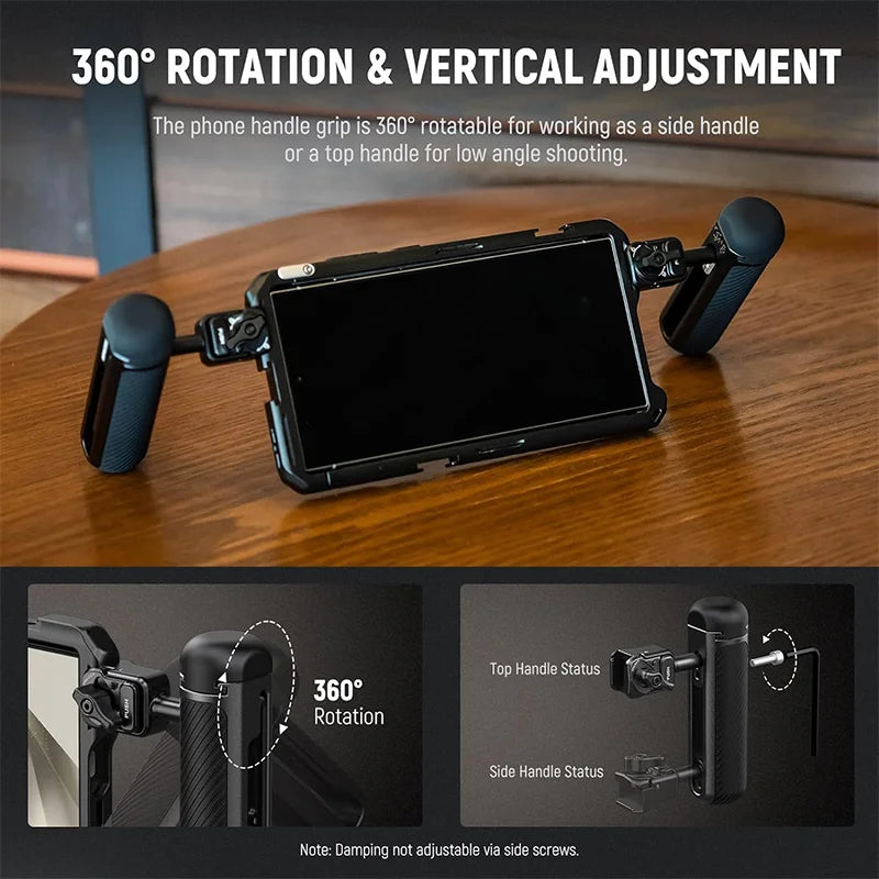 NEEWER Quick Release Side Handle Grip for 2 Gen Phone Cages PA045B PA045S PA005E for iPhone 15 Pro Max/15 Pro Samsung S24 Ultra