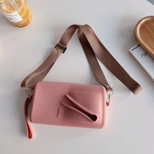 Rhode Crossbody Lanyard Cosmetic Bag Case Lipstick Phone Portable Organizer Wrist Strap For iPhone 16 15 14 13 12 Pro Max Cover