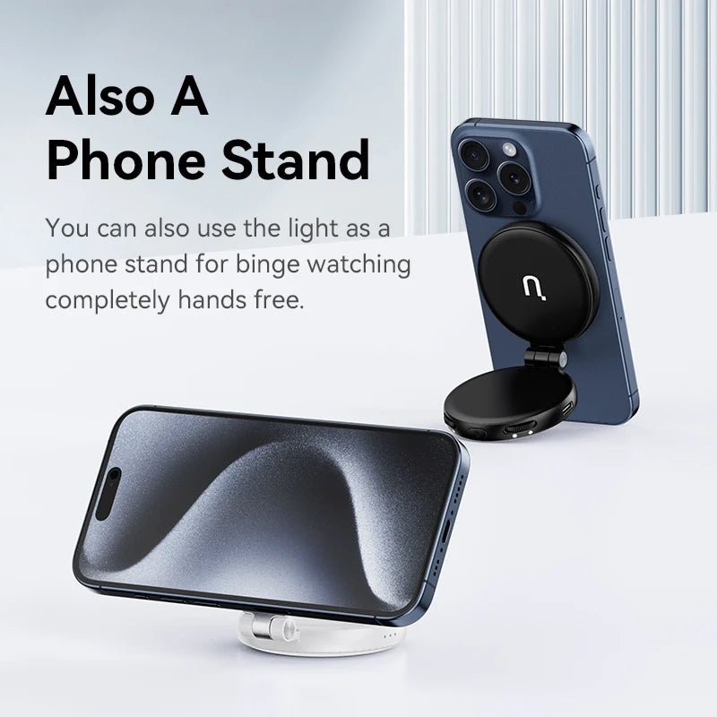 Ulanzi LM19 MagSafe Light Portable Selfie Light for iPhone 16 15 14 13 12 Pro Max Fill Light Phone Stand for Selfie Video Vlog