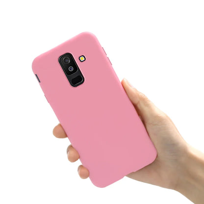 Full Cover For Samsung Galaxy A6 2018 Case A600 SM-A600F Candy Soft TPU Phone Bag For Samsung A6 Plus 2018 Cover A605 A605F Case