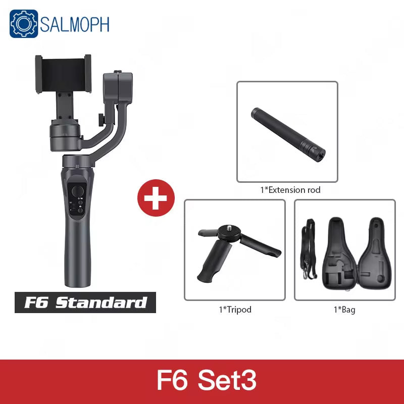 S5B / F6 3 Axis Gimbal Handheld Stabilizer Cellphone Action Camera Holder anti Shake Video Record Smartphone Gimbal for Phone