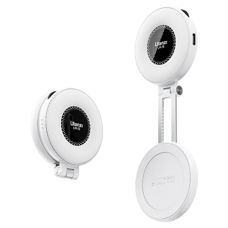 Ulanzi LM19 MagSafe Light Portable Selfie Light for iPhone 16 15 14 13 12 Pro Max Fill Light Phone Stand for Selfie Video Vlog