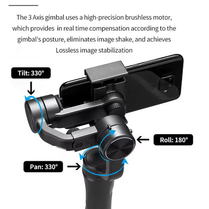 S5B / F6 3 Axis Gimbal Handheld Stabilizer Cellphone Action Camera Holder anti Shake Video Record Smartphone Gimbal for Phone